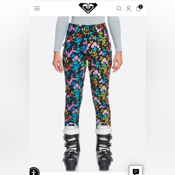 Rowley + Roxy Technical Snow Pants in Black Multifloral.NWT•Small - Picture 4 of 7